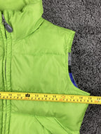 Tommy Hilfiger Women's Puffer Vest Neon Lime Green Full Zip Ribbed Hem Sz Small