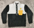 Picture Organic Clothing Snap Fleece Pullover Mens L Black Gray Yellow