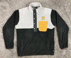 Picture Organic Clothing Snap Fleece Pullover Mens L Black Gray Yellow