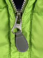 Tommy Hilfiger Women's Puffer Vest Neon Lime Green Full Zip Ribbed Hem Sz Small