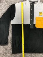Picture Organic Clothing Snap Fleece Pullover Mens L Black Gray Yellow