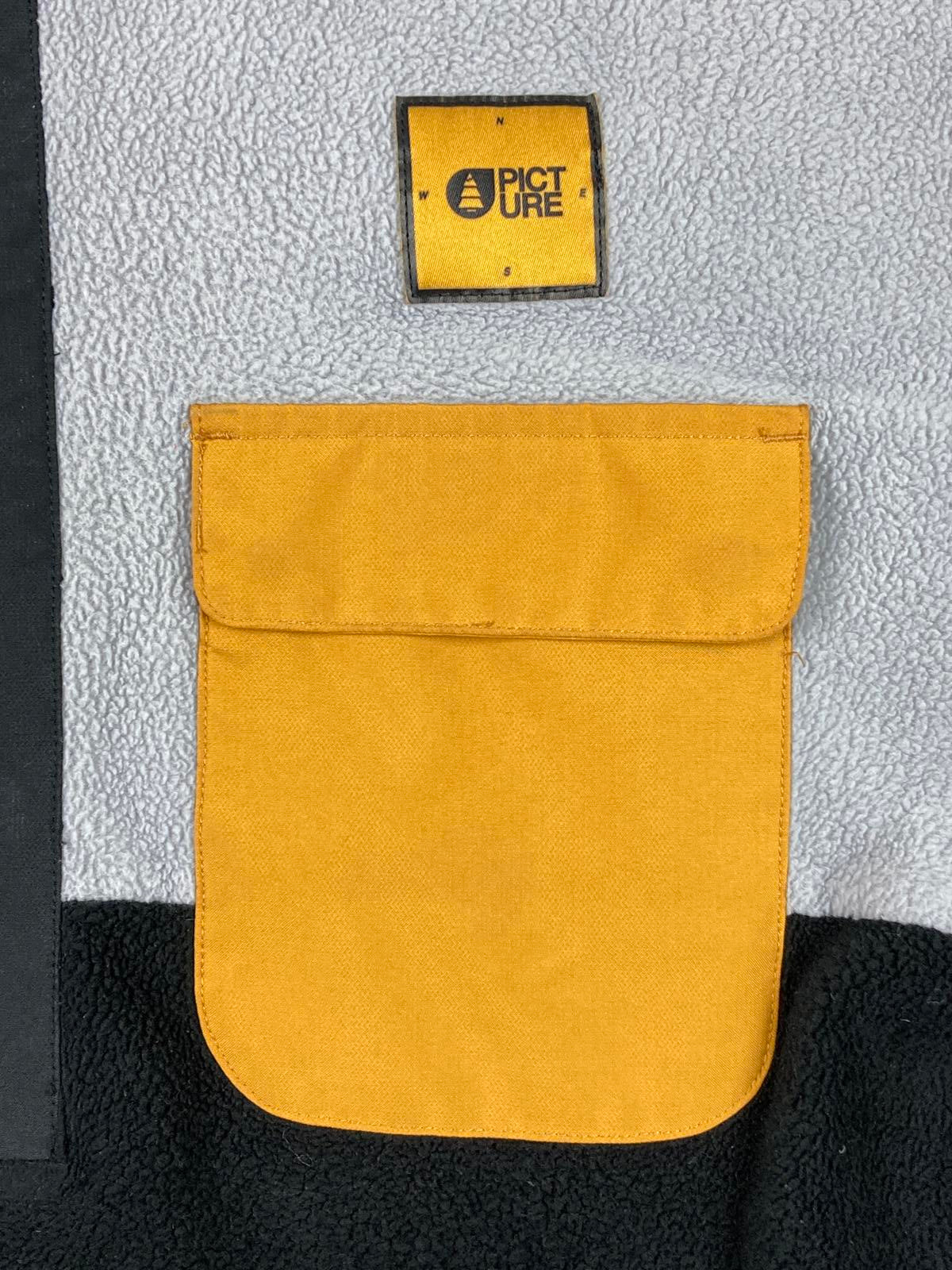 Picture Organic Clothing Snap Fleece Pullover Mens L Black Gray Yellow