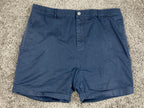 Zanerobe Men's Navy Blue Chino Shorts Cotton Stretch Cuffed Size 36