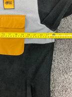 Picture Organic Clothing Snap Fleece Pullover Mens L Black Gray Yellow