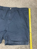 Zanerobe Men's Navy Blue Chino Shorts Cotton Stretch Cuffed Size 36