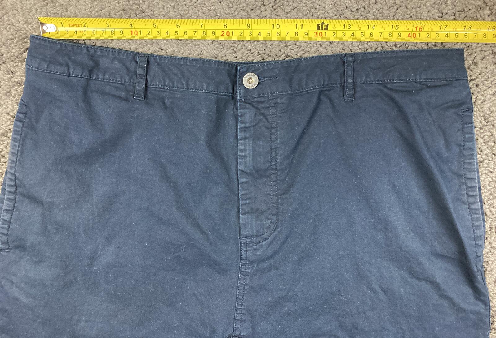 Zanerobe Men's Navy Blue Chino Shorts Cotton Stretch Cuffed Size 36