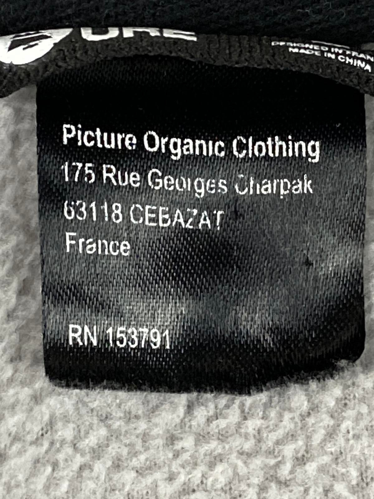 Picture Organic Clothing Snap Fleece Pullover Mens L Black Gray Yellow