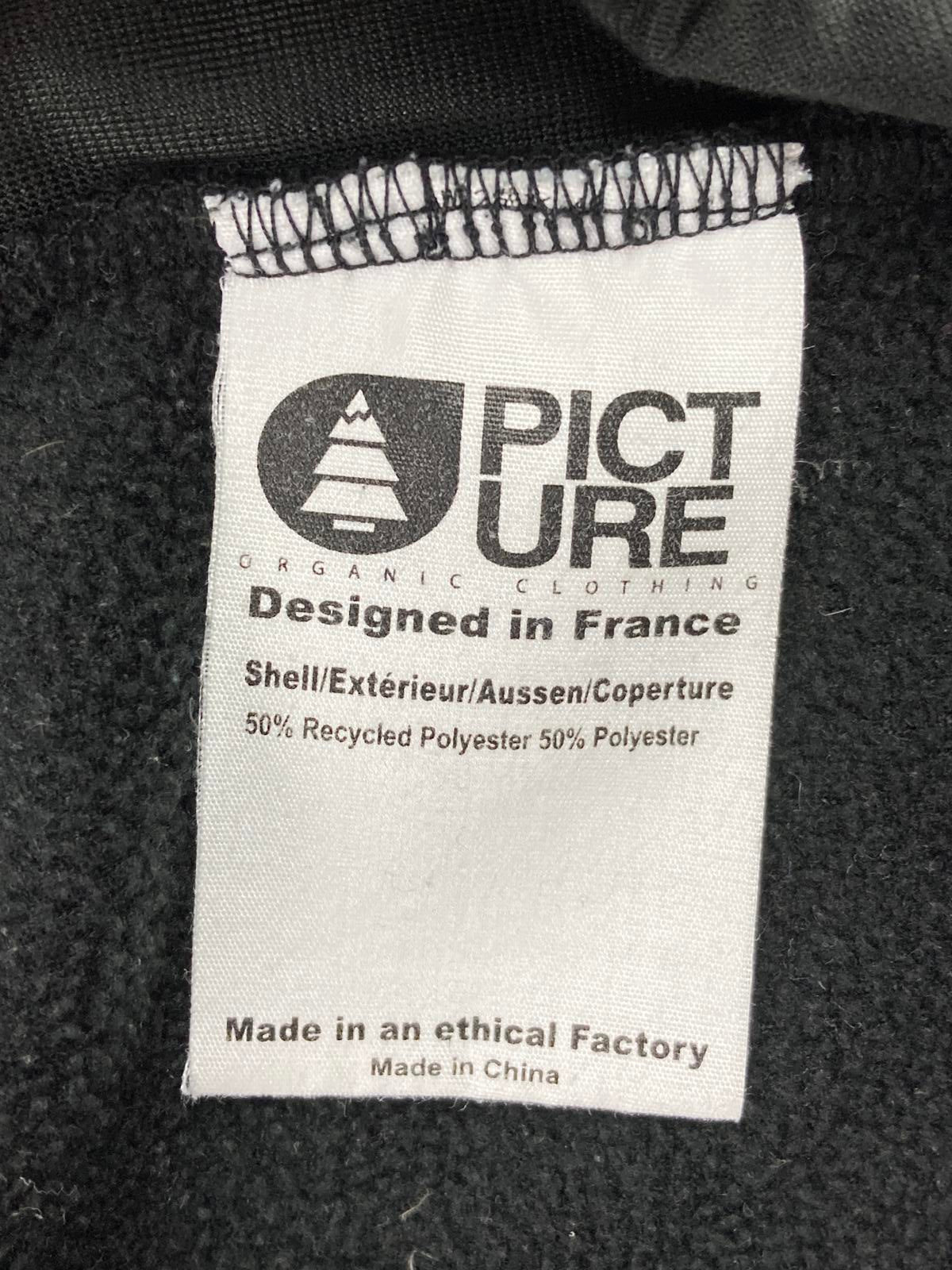 Picture Organic Clothing Snap Fleece Pullover Mens L Black Gray Yellow