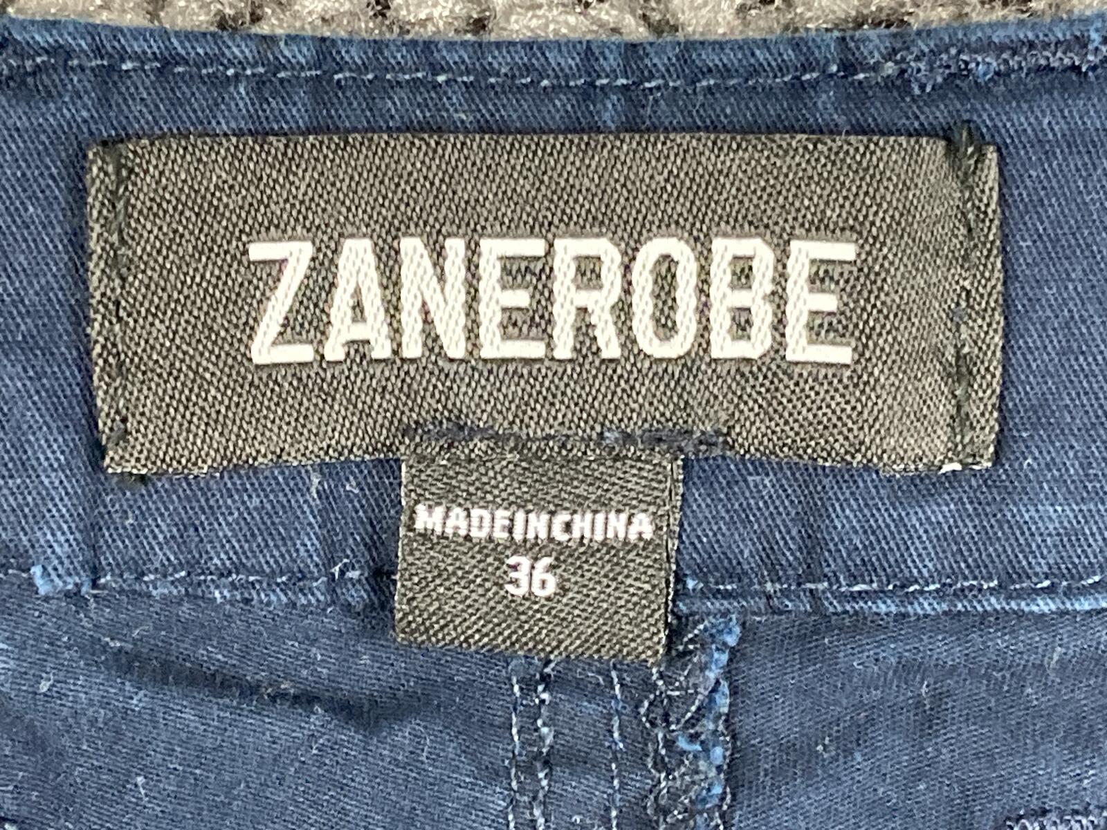 Zanerobe Men's Navy Blue Chino Shorts Cotton Stretch Cuffed Size 36