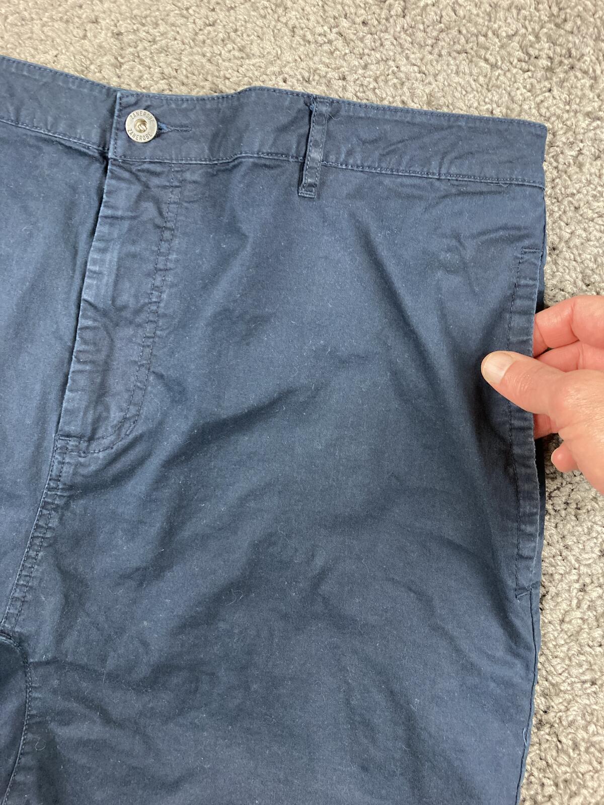 Zanerobe Men's Navy Blue Chino Shorts Cotton Stretch Cuffed Size 36