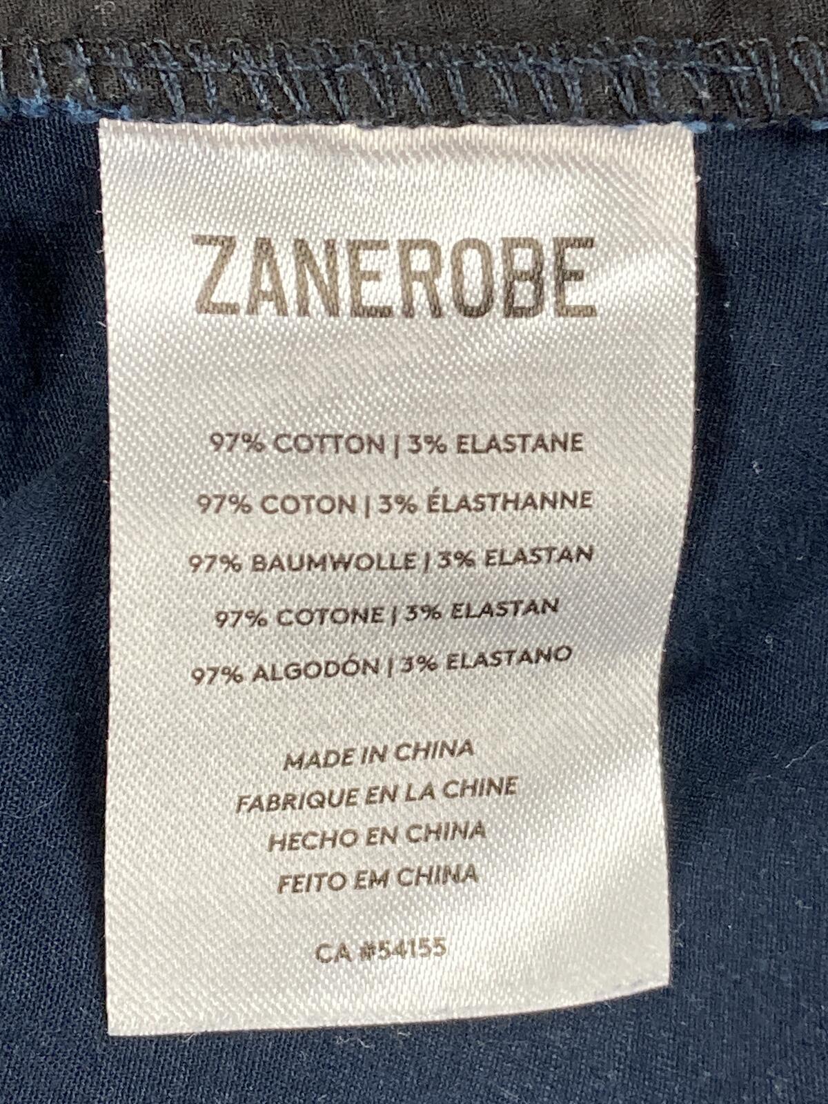 Zanerobe Men's Navy Blue Chino Shorts Cotton Stretch Cuffed Size 36