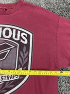 Vintage Famous Stars and Straps Shirt Mens Red  Y2K Skate Surf Graphic Tee 2XL