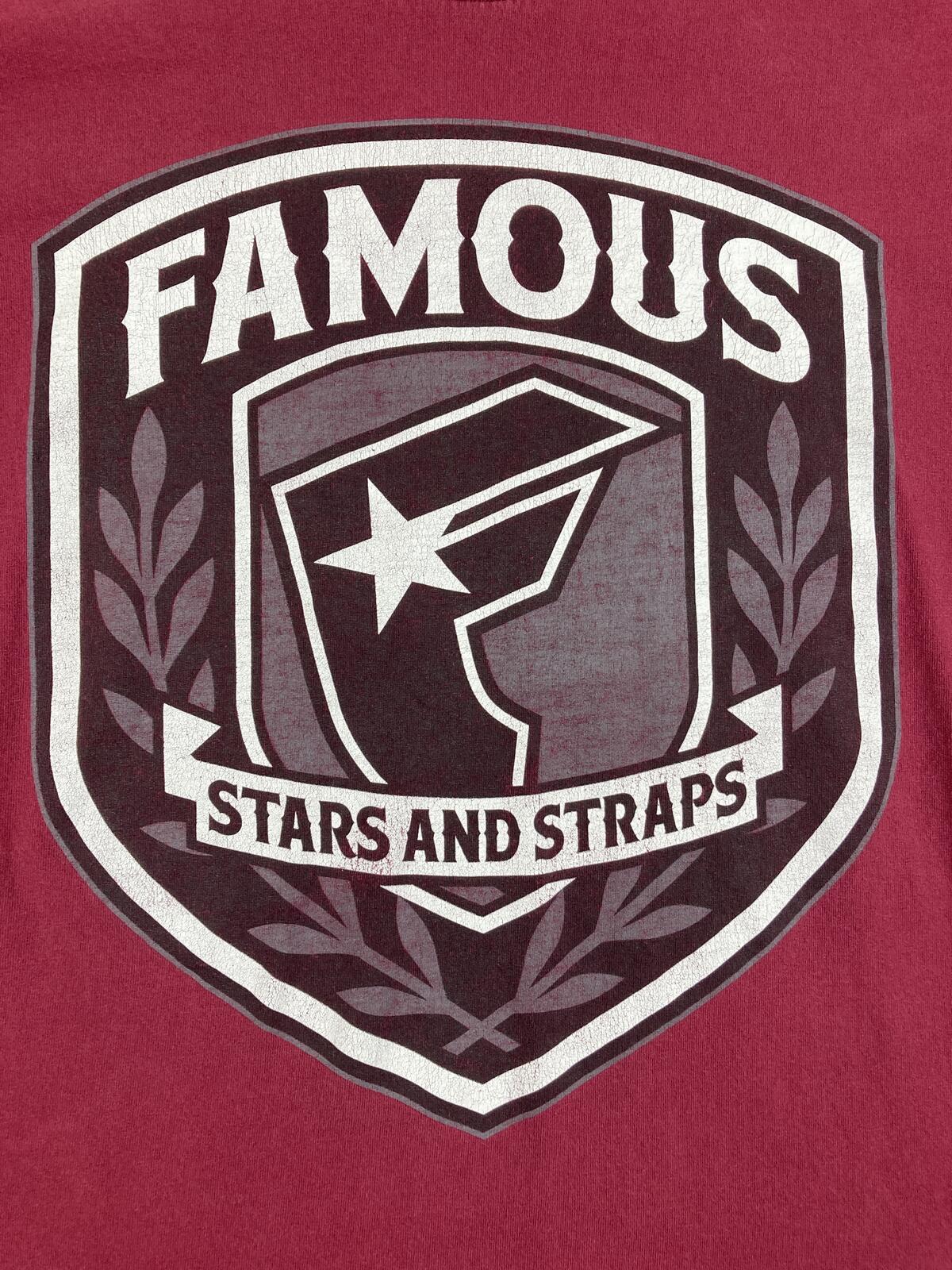 Vintage Famous Stars and Straps Shirt Mens Red  Y2K Skate Surf Graphic Tee 2XL