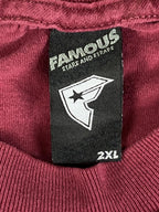 Vintage Famous Stars and Straps Shirt Mens Red  Y2K Skate Surf Graphic Tee 2XL