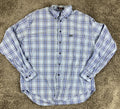 Faconnable by Albert Goldberg Shirt Blue Plaid LongSleeve Button Up Sz M
