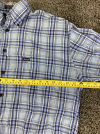 Faconnable by Albert Goldberg Shirt Blue Plaid LongSleeve Button Up Sz M