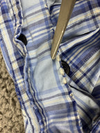 Faconnable by Albert Goldberg Shirt Blue Plaid LongSleeve Button Up Sz M