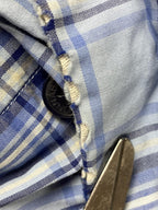 Faconnable by Albert Goldberg Shirt Blue Plaid LongSleeve Button Up Sz M