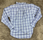 Faconnable by Albert Goldberg Shirt Blue Plaid LongSleeve Button Up Sz M