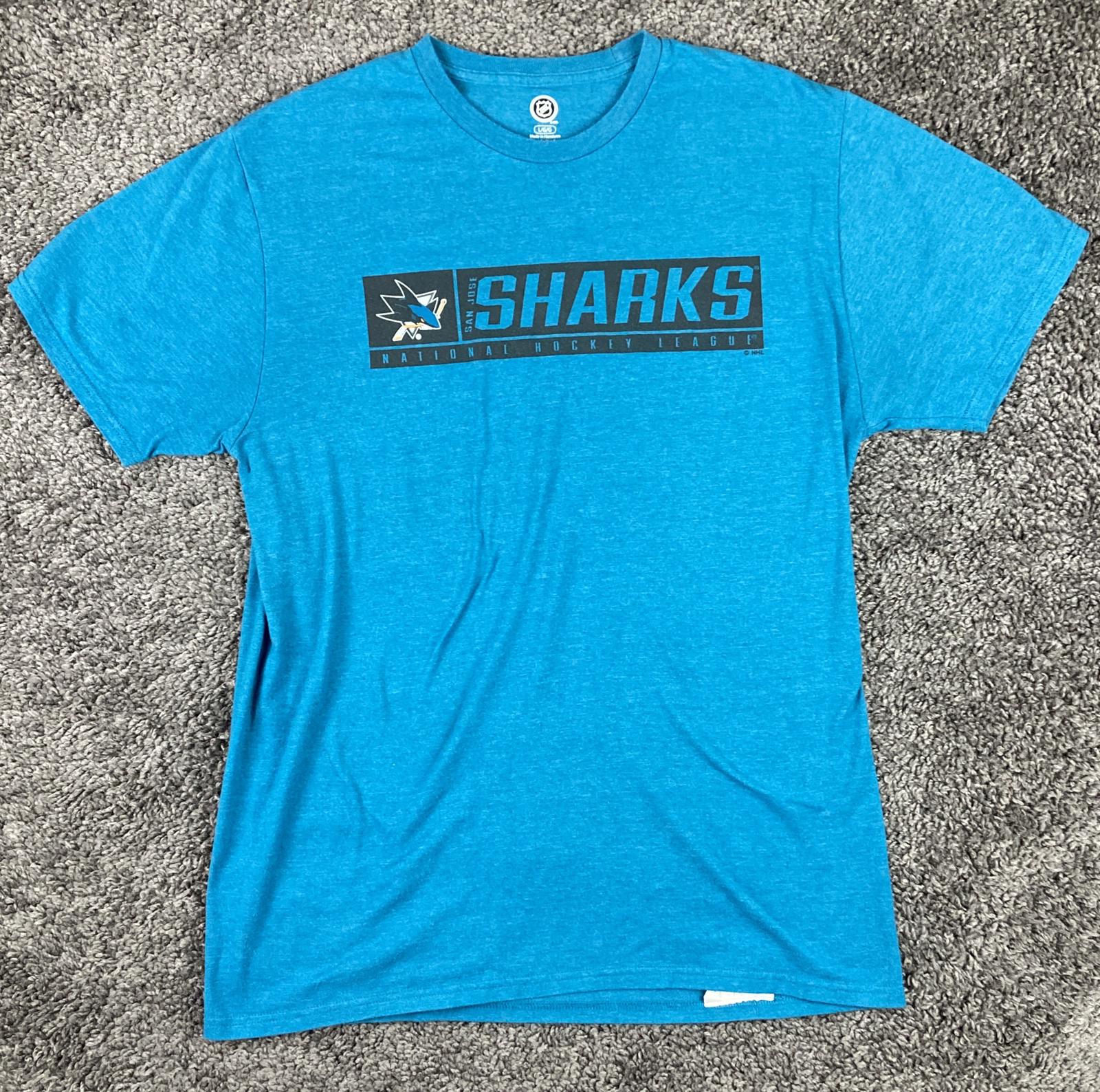 NHL San Jose Sharks Graphic T-Shirt Teal Mens Official Licensed Sz L