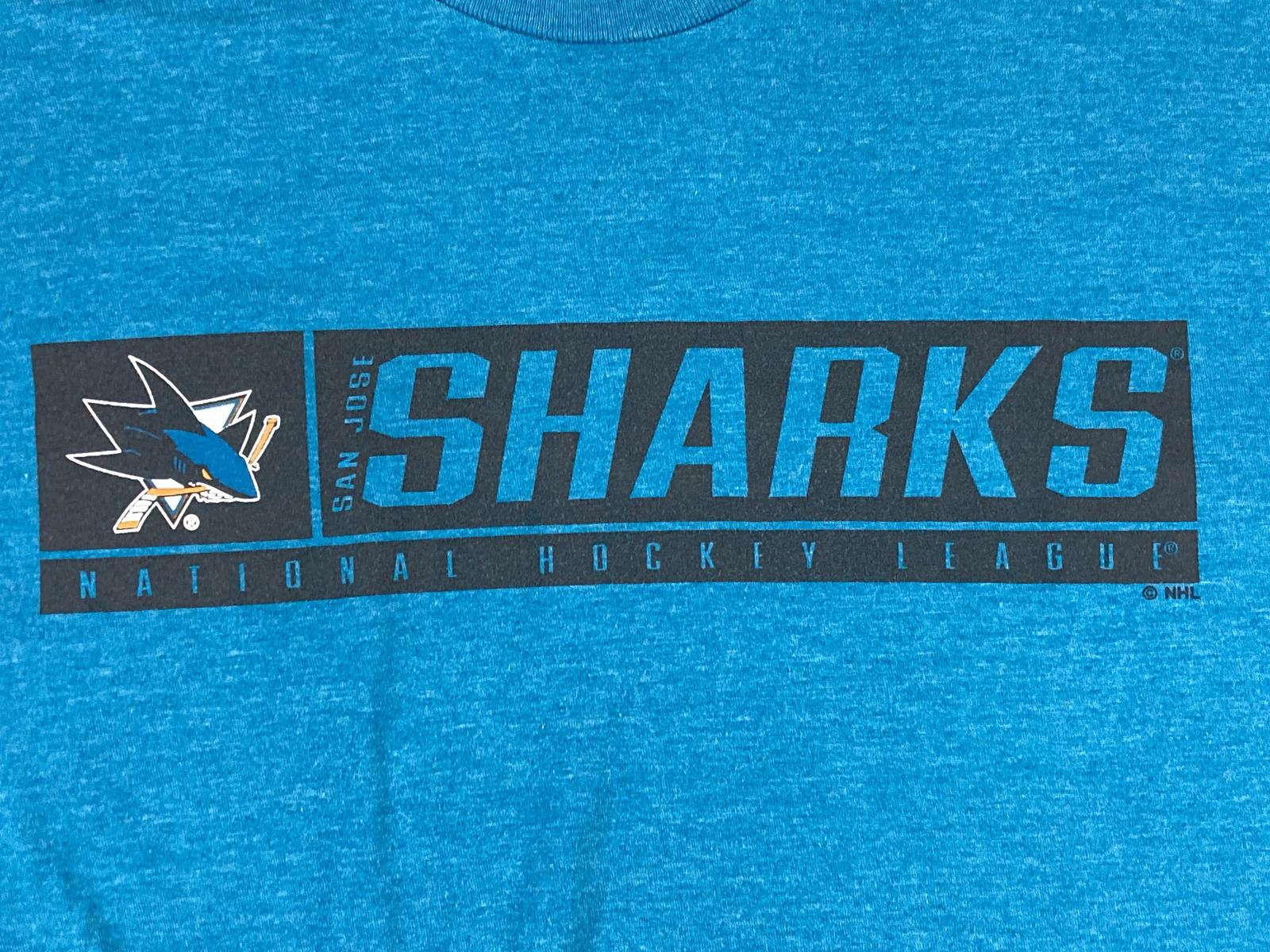 NHL San Jose Sharks Graphic T-Shirt Teal Mens Official Licensed Sz L
