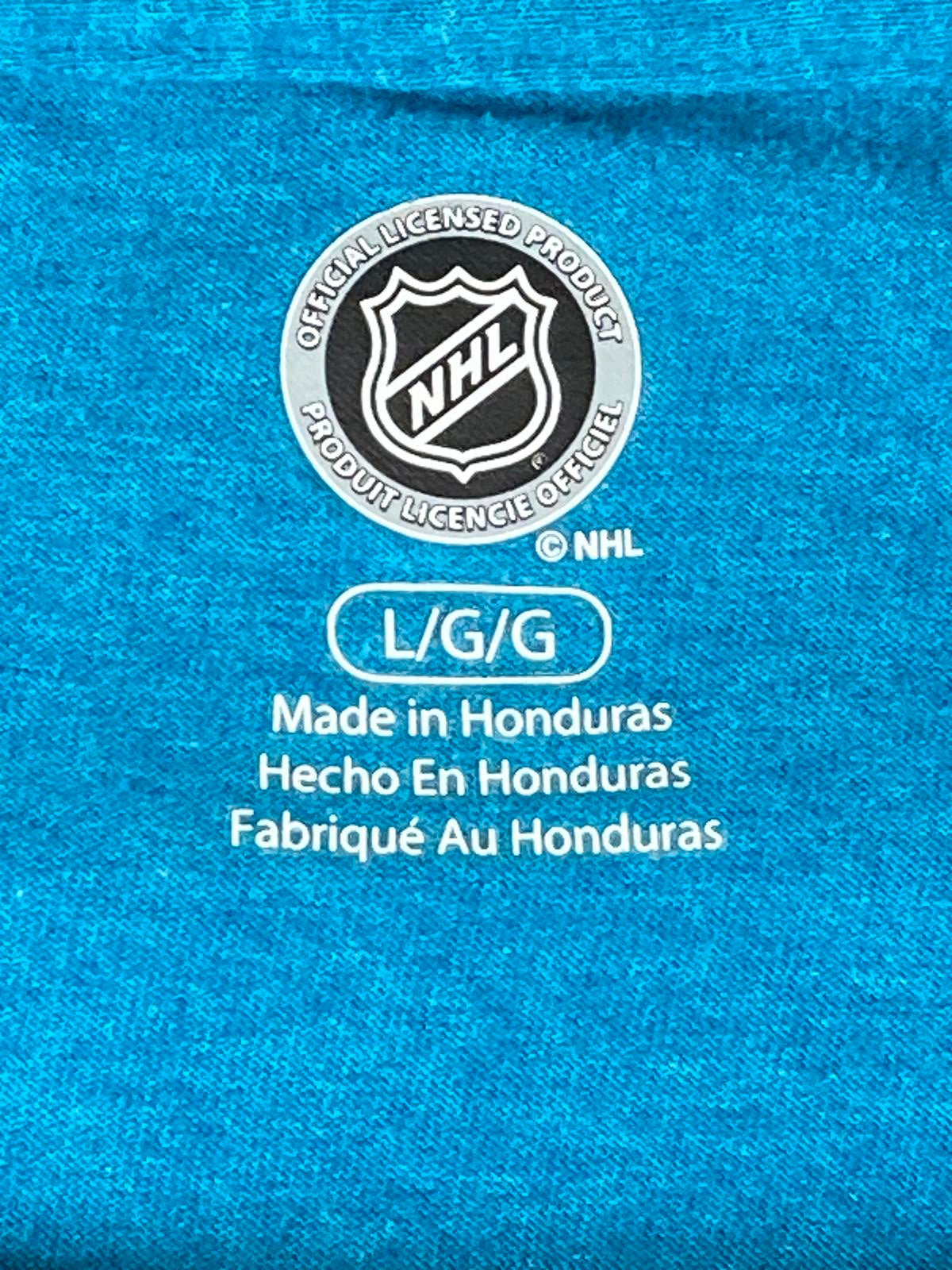 NHL San Jose Sharks Graphic T-Shirt Teal Mens Official Licensed Sz L