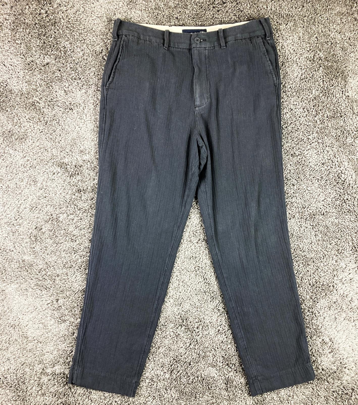 Abercrombie & Fitch Loose Fit Linen Blend Pants Mens 34x31 Black