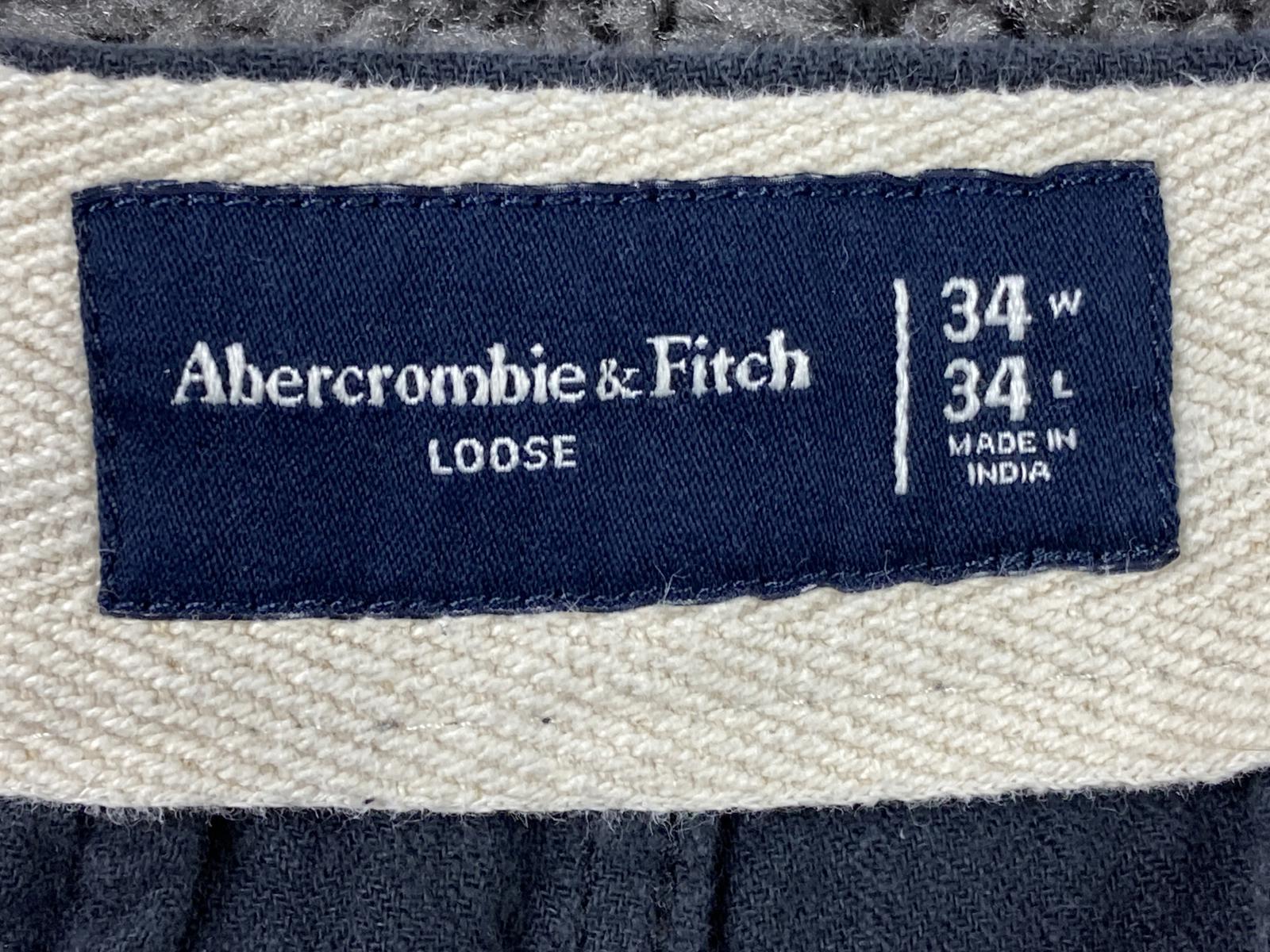 Abercrombie & Fitch Loose Fit Linen Blend Pants Mens 34x31 Black