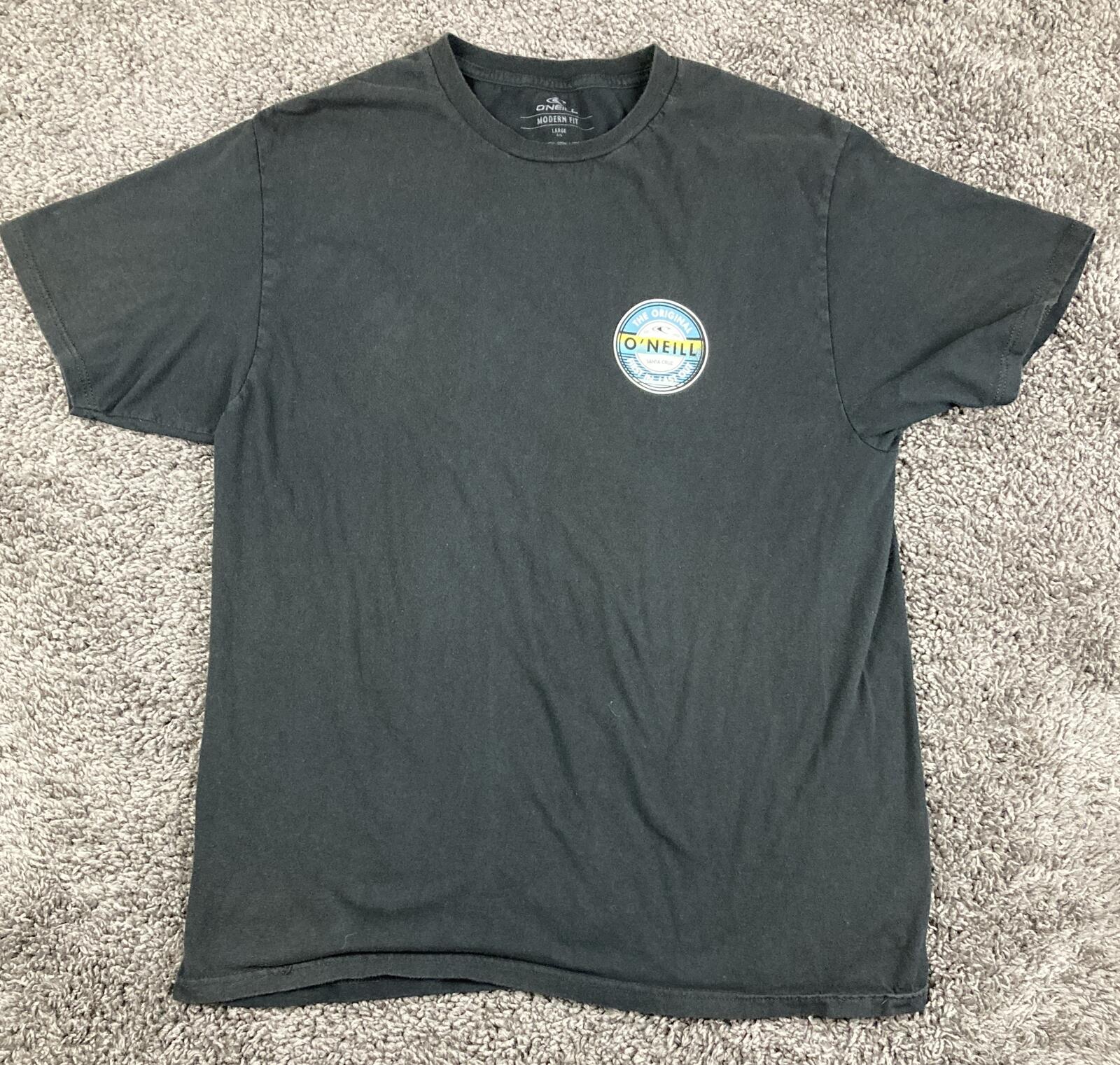 O'Neill T Shirt Mens Black Modern Fit Santa Cruz Surf Graphic Cotton Tee Sz L