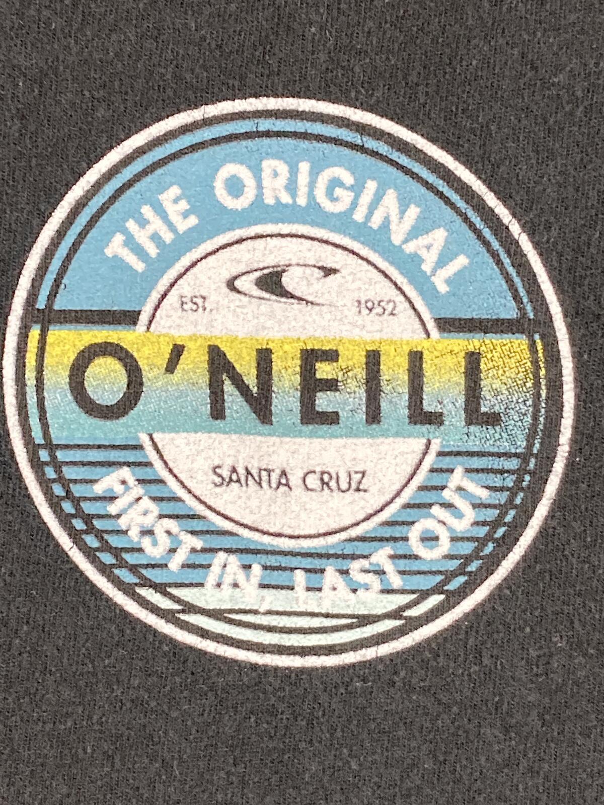O'Neill T Shirt Mens Black Modern Fit Santa Cruz Surf Graphic Cotton Tee Sz L