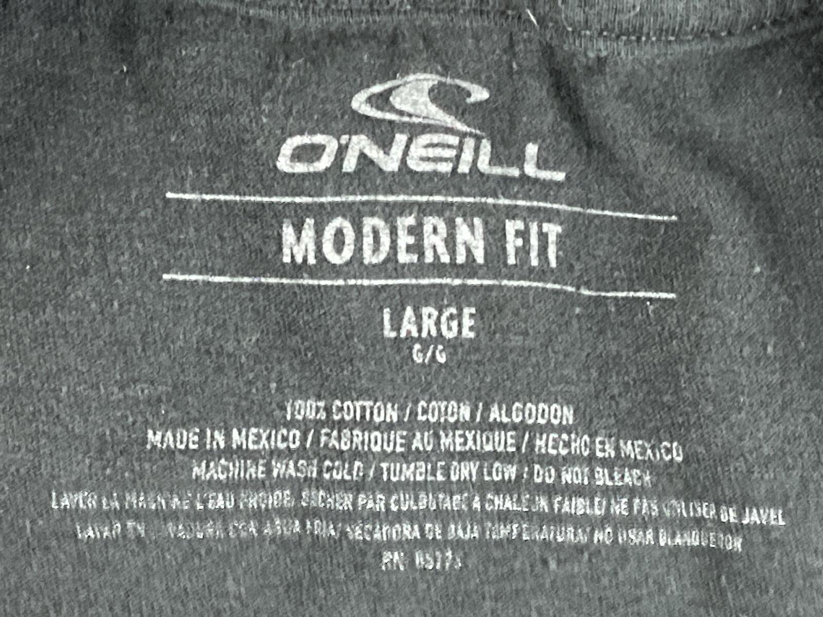 O'Neill T Shirt Mens Black Modern Fit Santa Cruz Surf Graphic Cotton Tee Sz L