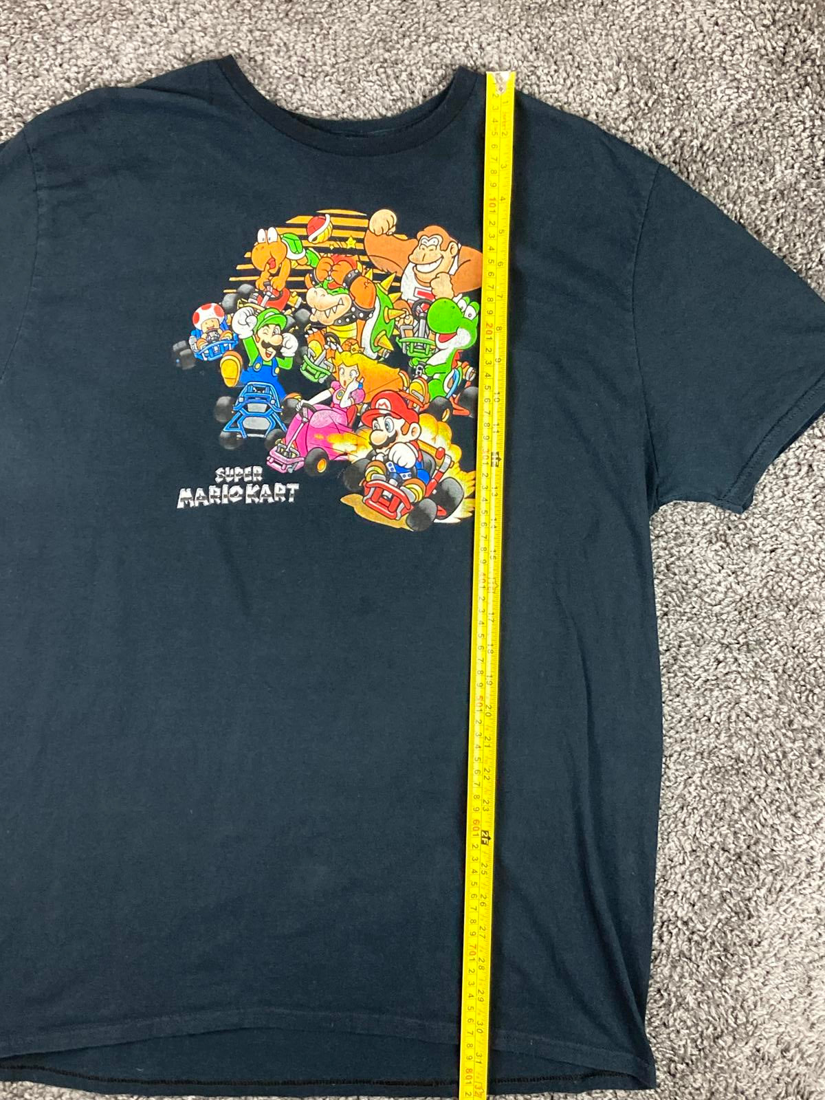 Nintendo Super Mario Kart Graphic T Shirt Mens Black Character Print Sz 2XL