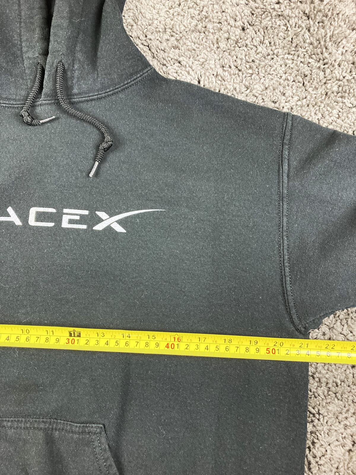 SpaceX Hoodie Black Official Elon Musk Space Program Pullover Sweatshirt M