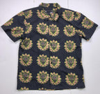 Lost Men’s Leopard Surfbooard Button Front Shirt Black Size L