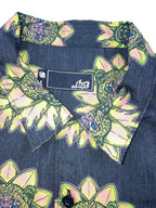 Lost Men’s Leopard Surfbooard Button Front Shirt Black Size L