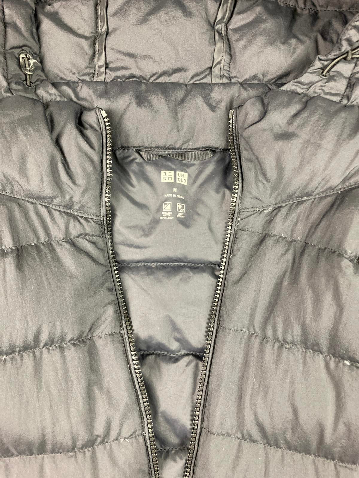 Uniqlo Ultra Light Down Hooded Puffer Jacket Unisex Small Black Full Zip