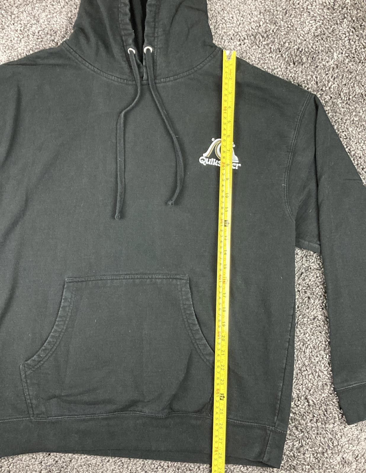 Quiksilver Rolling Circle Hoodie Men’s  Black Surf Logo Pullover Sz L