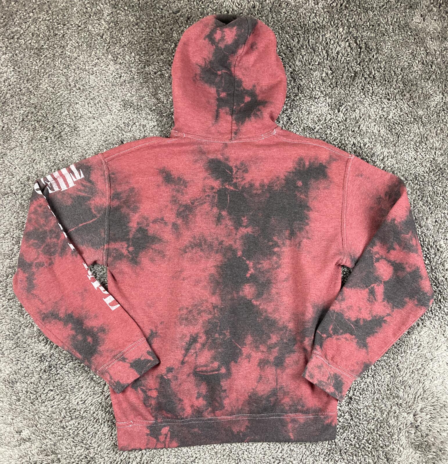 My Chemical Romance Hoodie Mens Black Parade Acid Wash Red Black Sz Medium