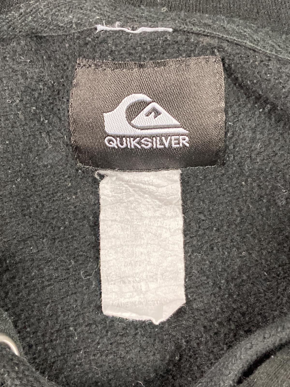 Quiksilver Rolling Circle Hoodie Men’s  Black Surf Logo Pullover Sz L