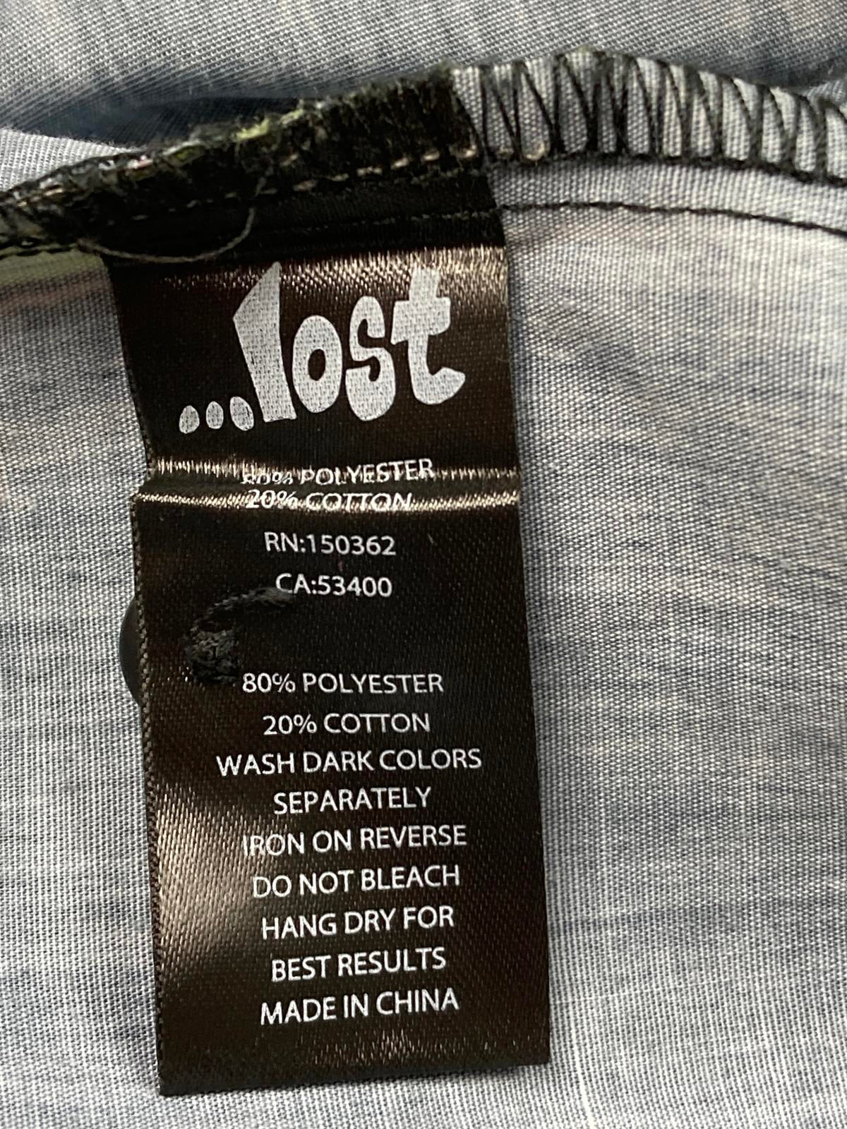 Lost Men’s Leopard Surfbooard Button Front Shirt Black Size L