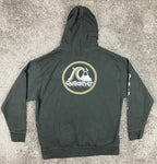 Quiksilver Rolling Circle Hoodie Men’s  Black Surf Logo Pullover Sz L