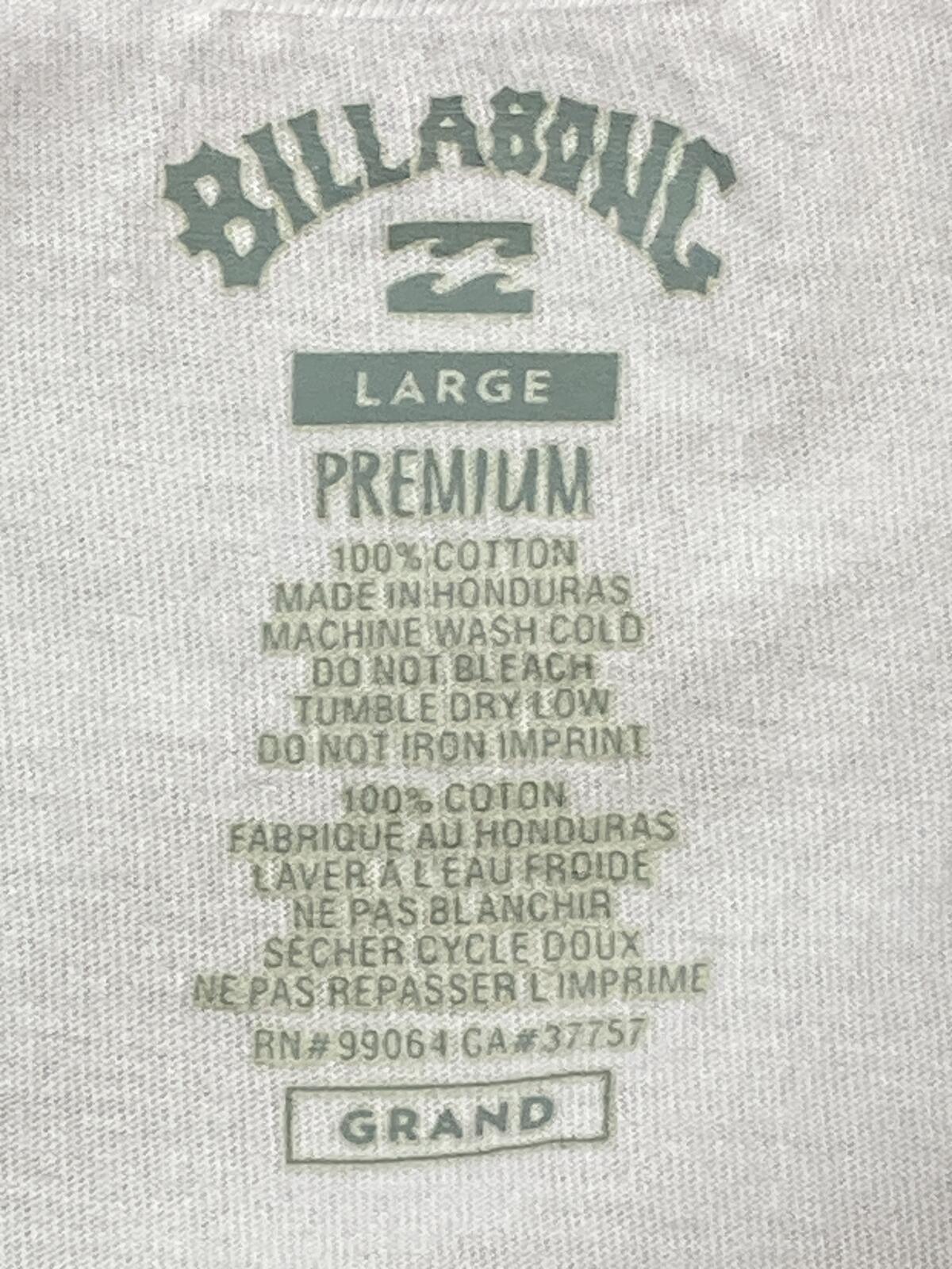 Billabong Shirt Mens Premium Cotton Lavender Purple Graphic Tee Tropical Sun Lg