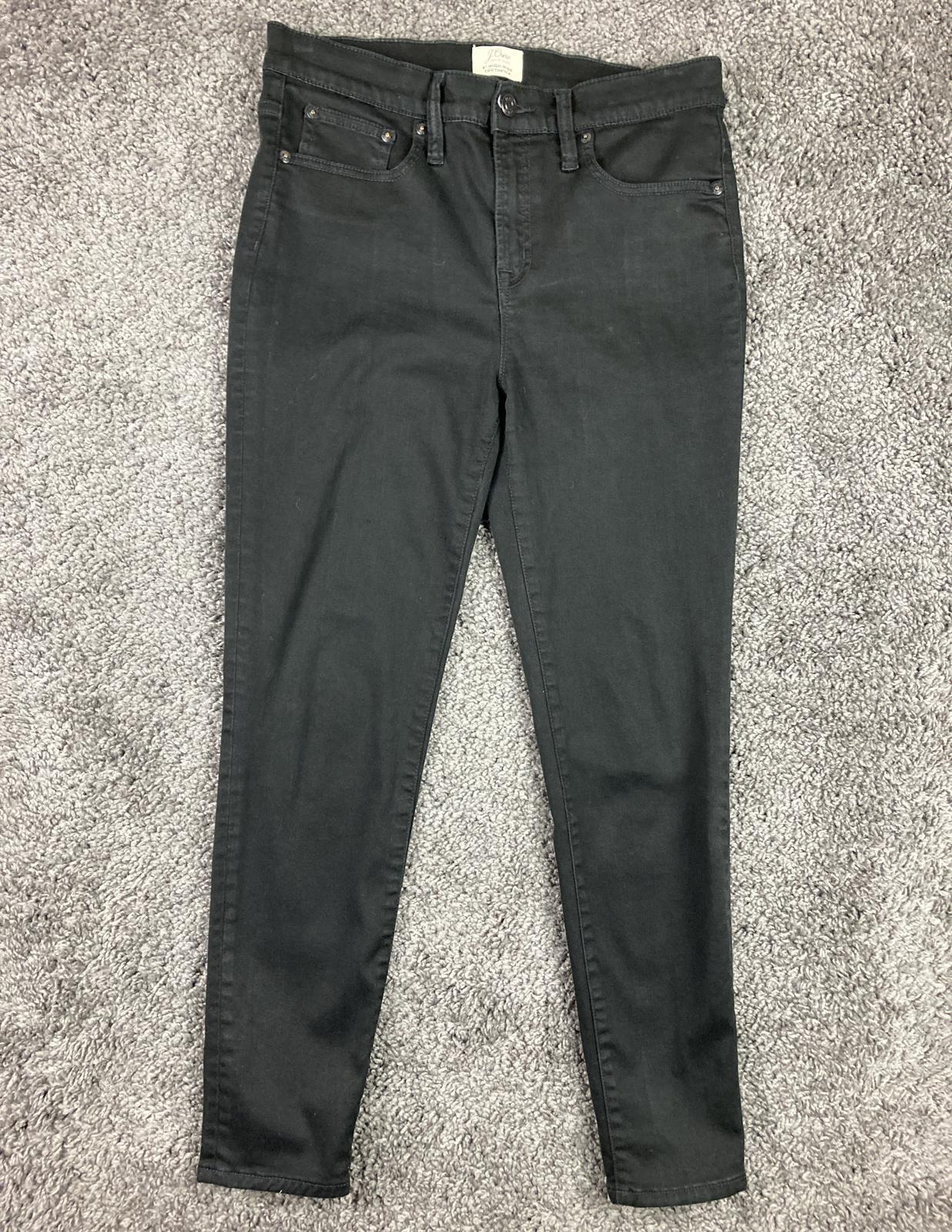 J.Crew 9in High Rise Toothpick Skinny Jeans Women's Black Stretch Sz 29