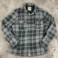 Voyager Sherpa Lined Shirt Jacket Men's Gray Black Plaid Shacket Sz Large
