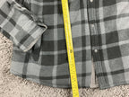 Voyager Sherpa Lined Shirt Jacket Men's Gray Black Plaid Shacket Sz Large