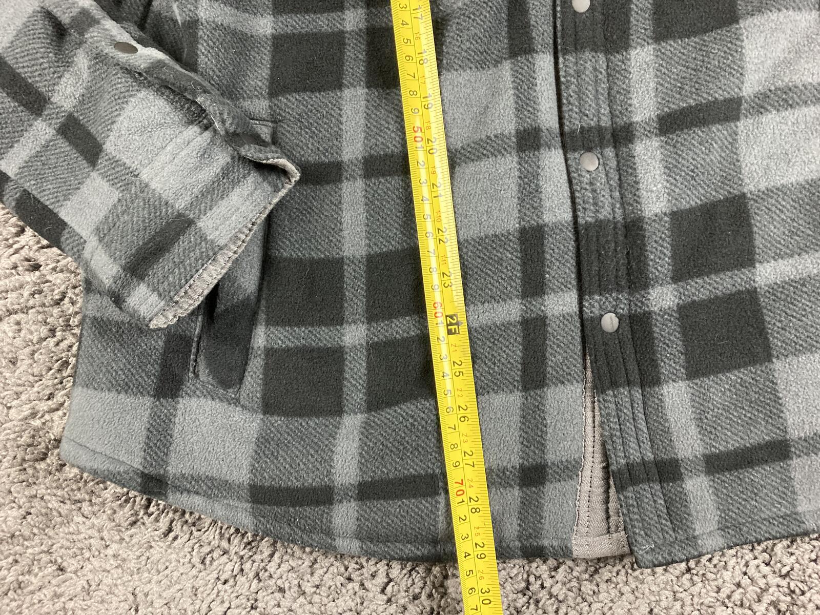 Voyager Sherpa Lined Shirt Jacket Men's Gray Black Plaid Shacket Sz Large