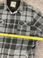 Voyager Sherpa Lined Shirt Jacket Men's Gray Black Plaid Shacket Sz Large
