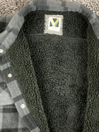 Voyager Sherpa Lined Shirt Jacket Men's Gray Black Plaid Shacket Sz Large