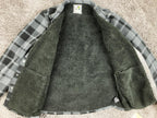 Voyager Sherpa Lined Shirt Jacket Men's Gray Black Plaid Shacket Sz Large