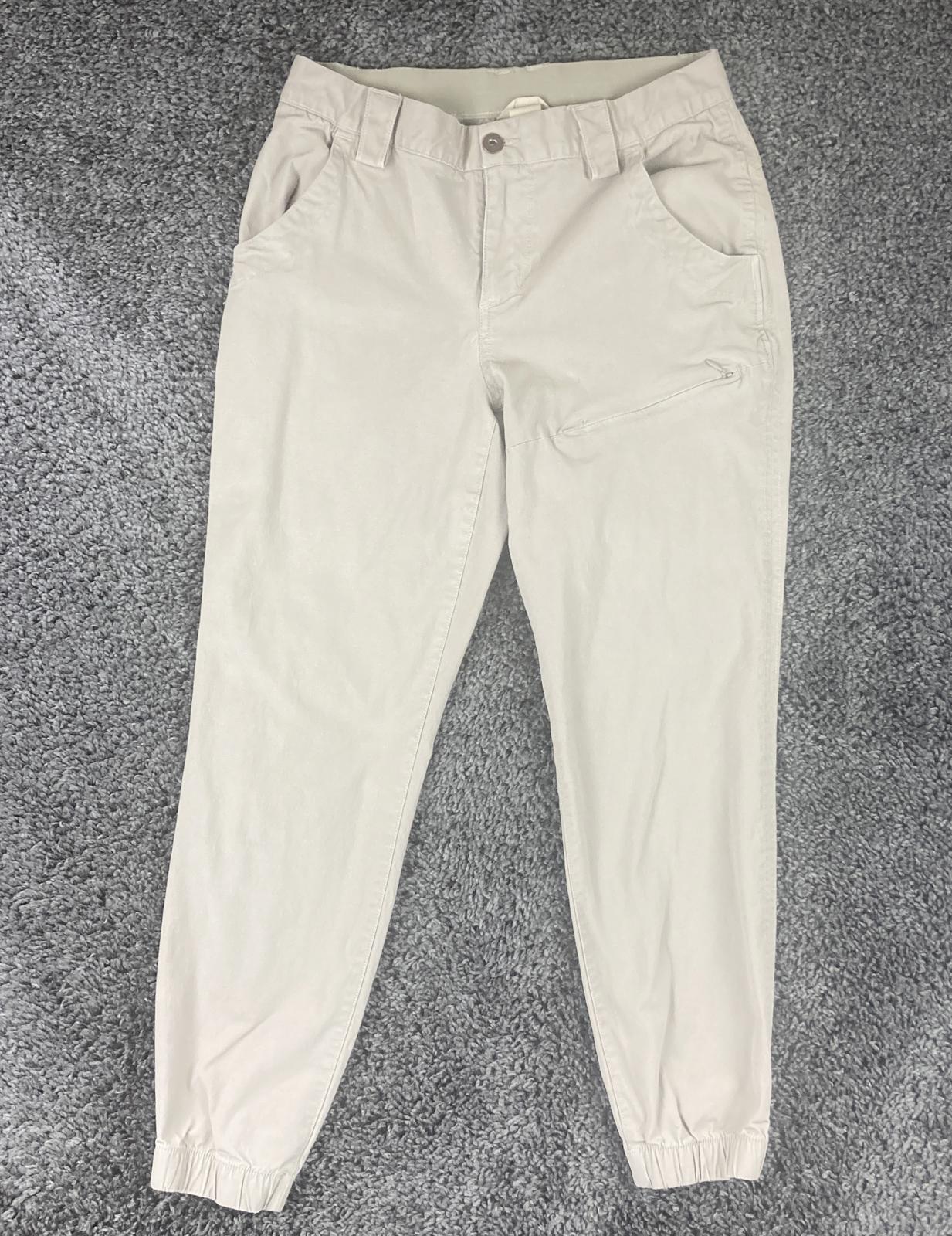 Duluth Trading Co Women’s Utility Jogger Pants Beige Khaki Stretch Size 4